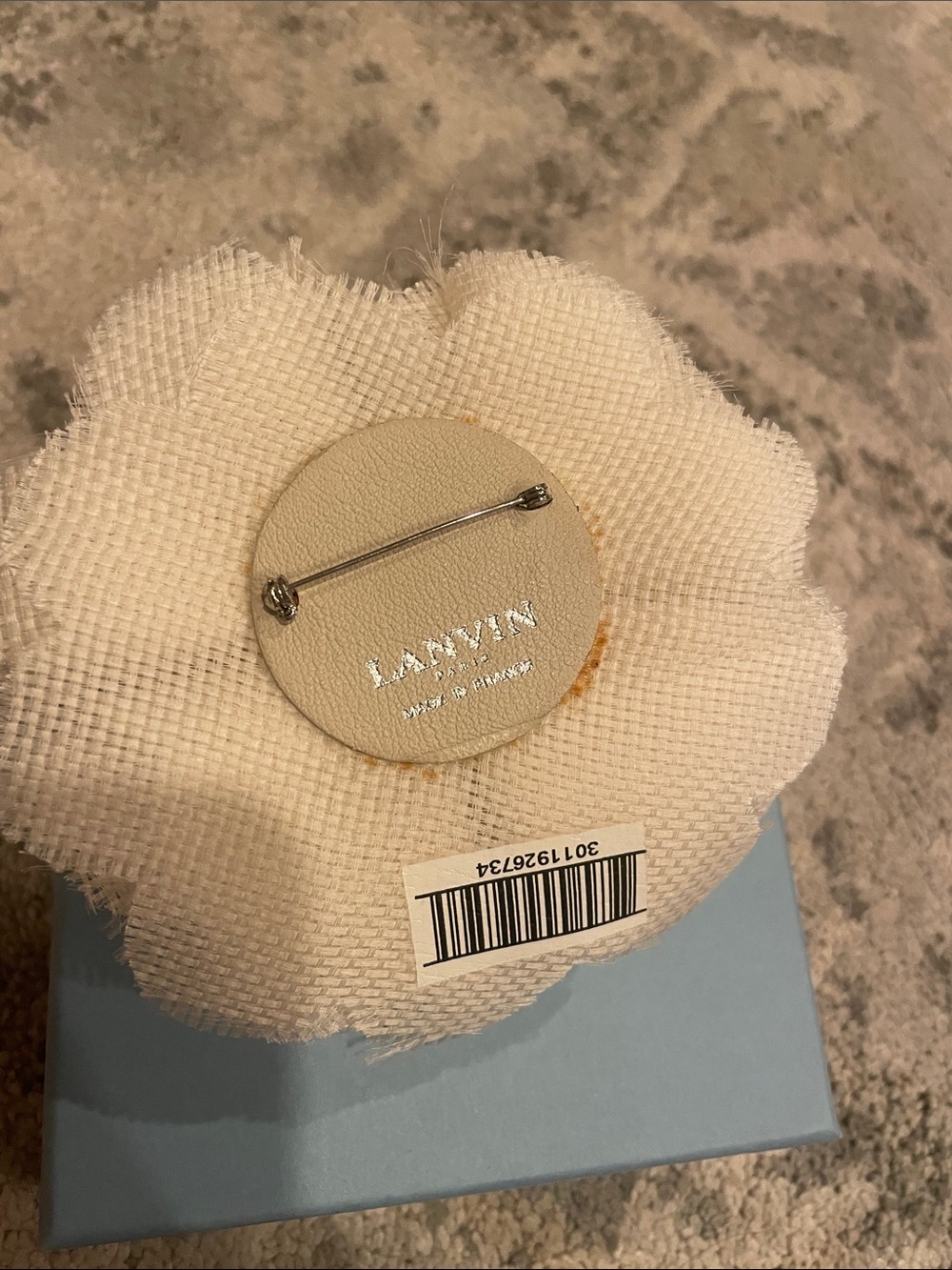 Lanvin Cream Mesh Flower Brooch - Picture 3 of 6